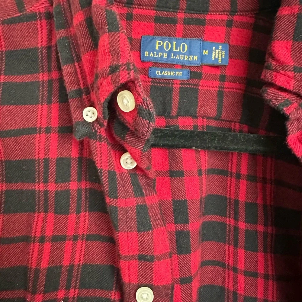 Ralph Lauren POLO Red and Black Plaid Classic Fit Shirt | As Is - Picture 7 of 10